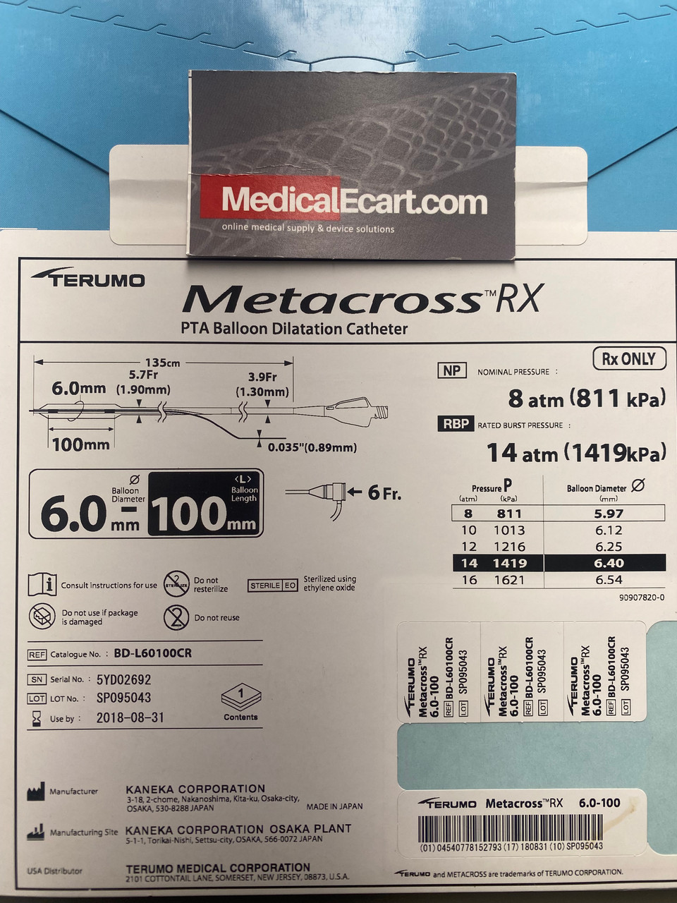 TERUMO METACROSS® RX PTA Balloon Dilatation Catheter